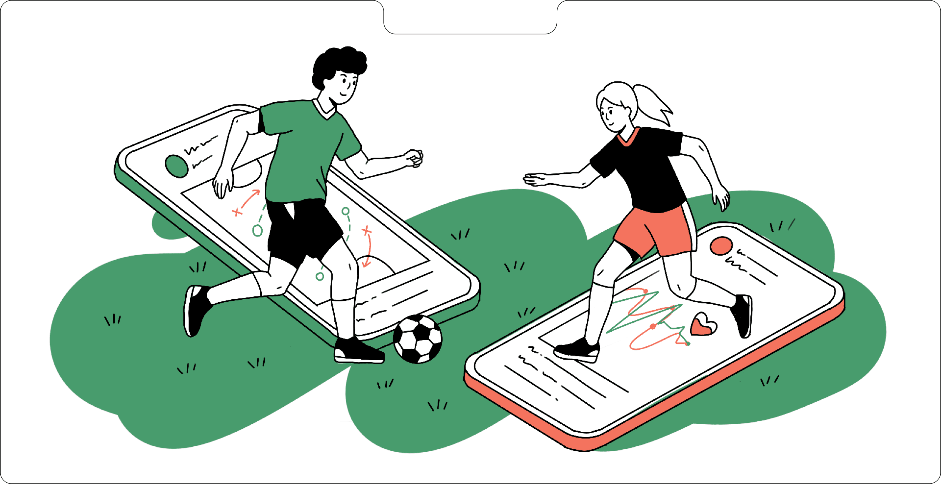 Hero illustration - Athletes with sport app
