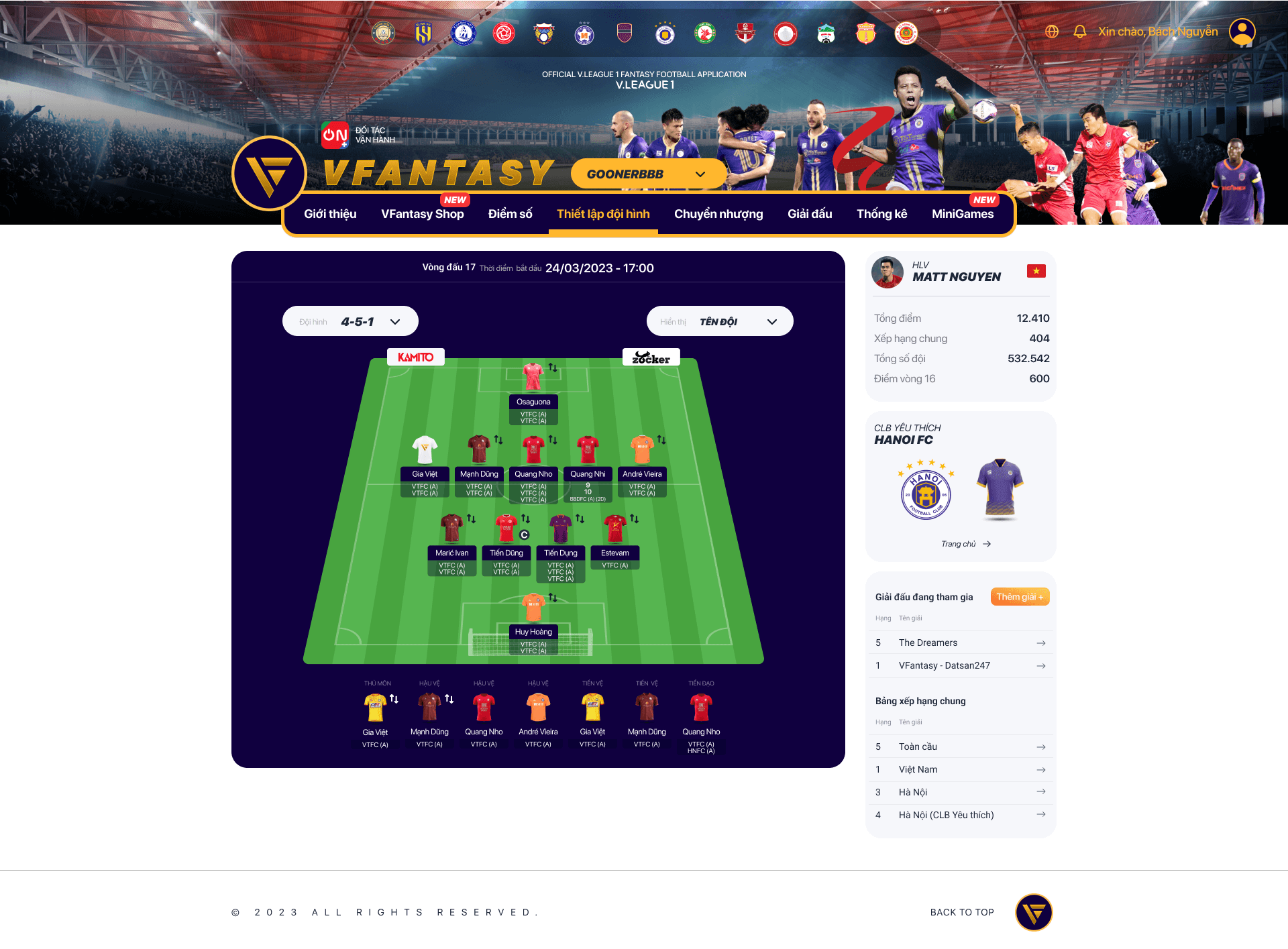 Fantasy Sport Application